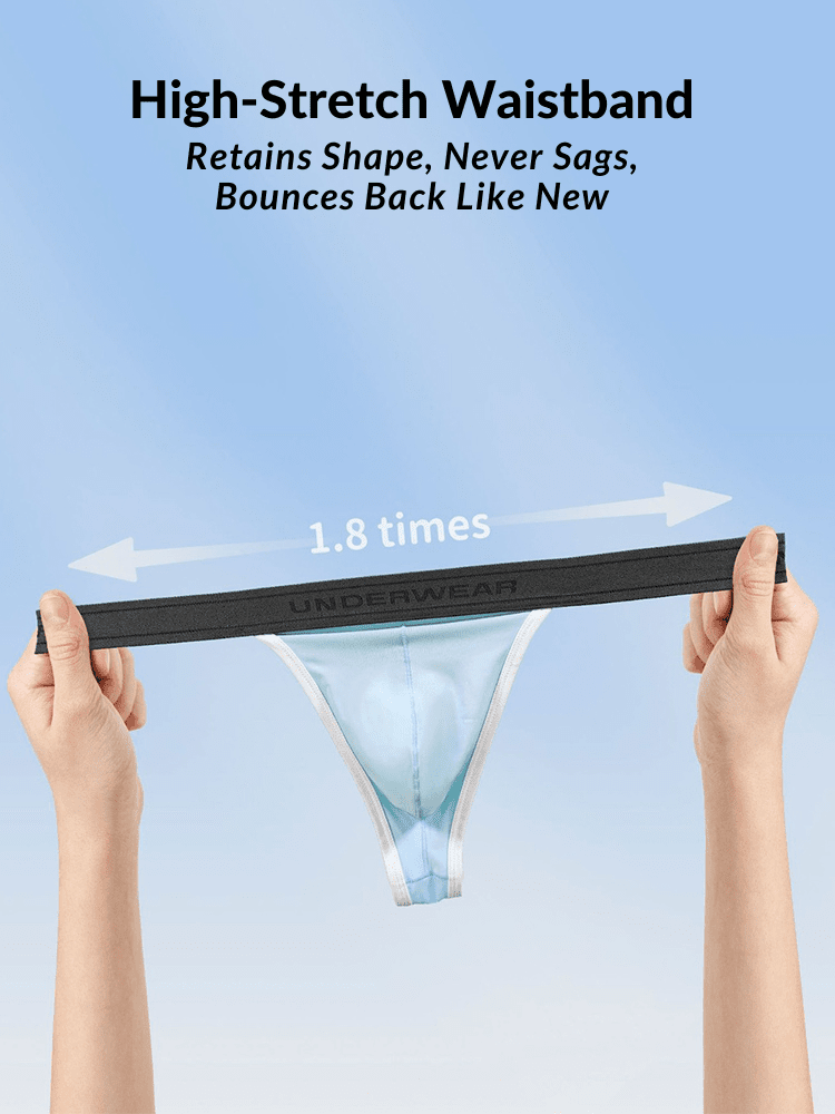 3 Pack Men's Contoured Pouch Ice Silk Thong - The Pup Play Hub