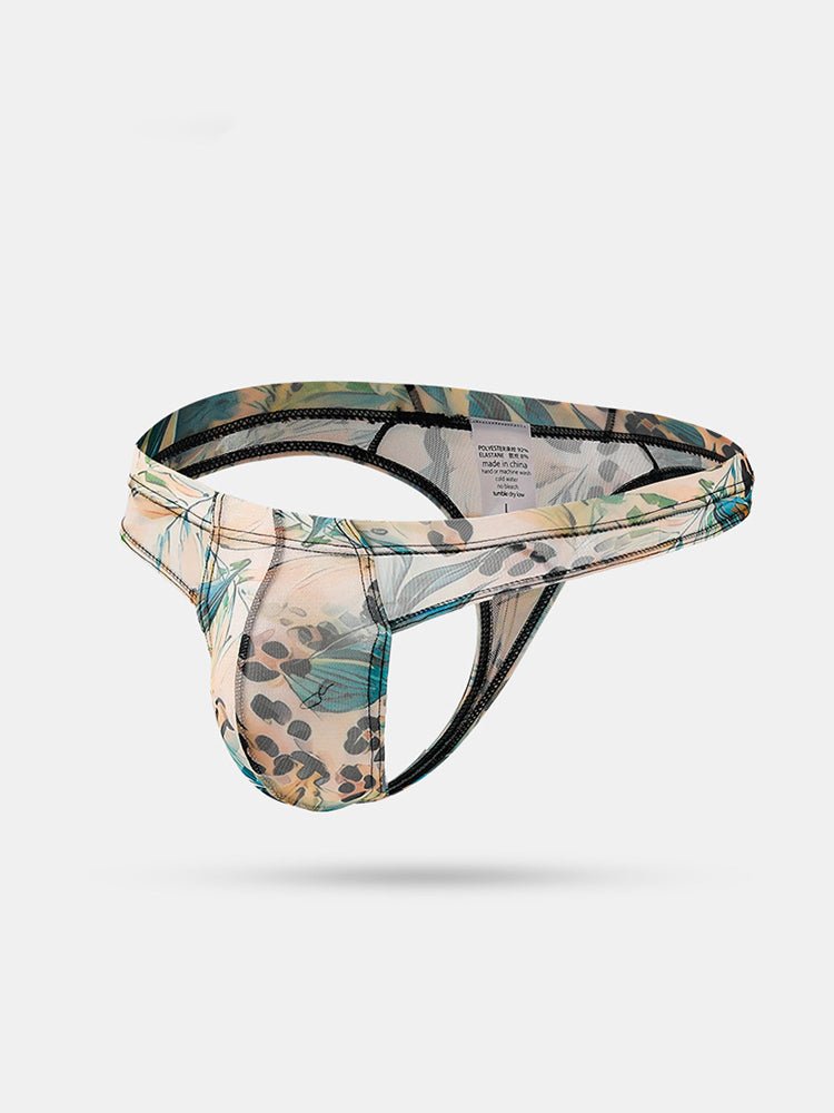 3 Pack Men's Ice Silk Comfy Waistband Low - Rise Sexy Stretch Thong - The Pup Play Hub