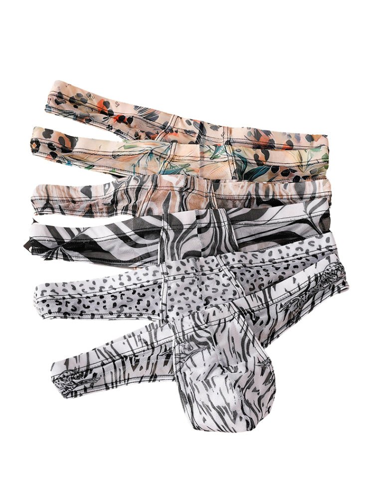 3 Pack Men's Ice Silk Comfy Waistband Low - Rise Sexy Stretch Thong - The Pup Play Hub