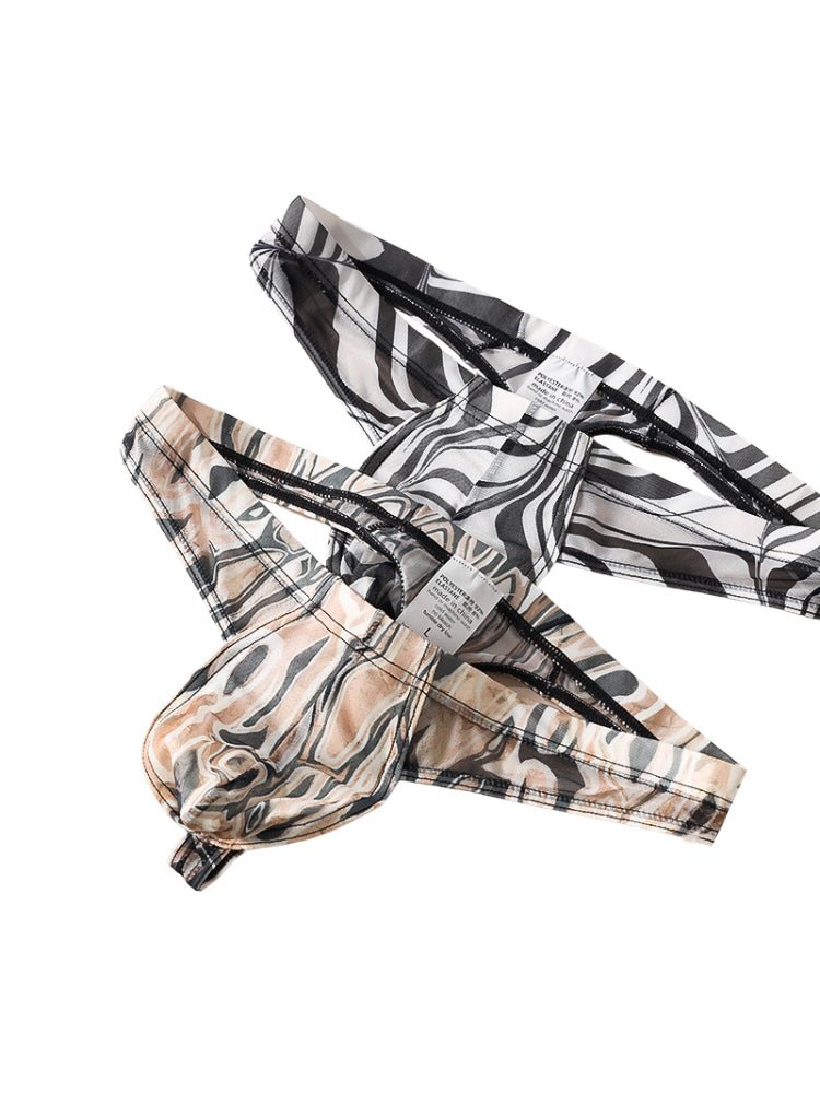 3 Pack Men's Ice Silk Comfy Waistband Low - Rise Sexy Stretch Thong - The Pup Play Hub