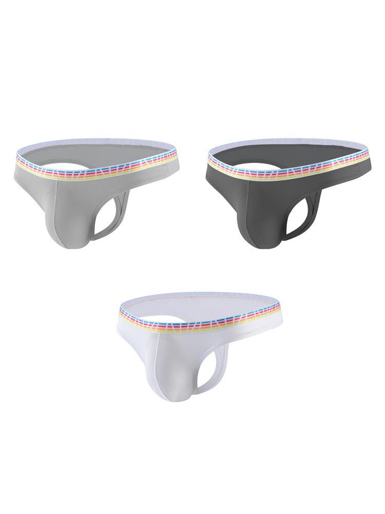 3 Pack Men's Ice Silk Middle - Rise Summer Thongs - The Pup Play Hub
