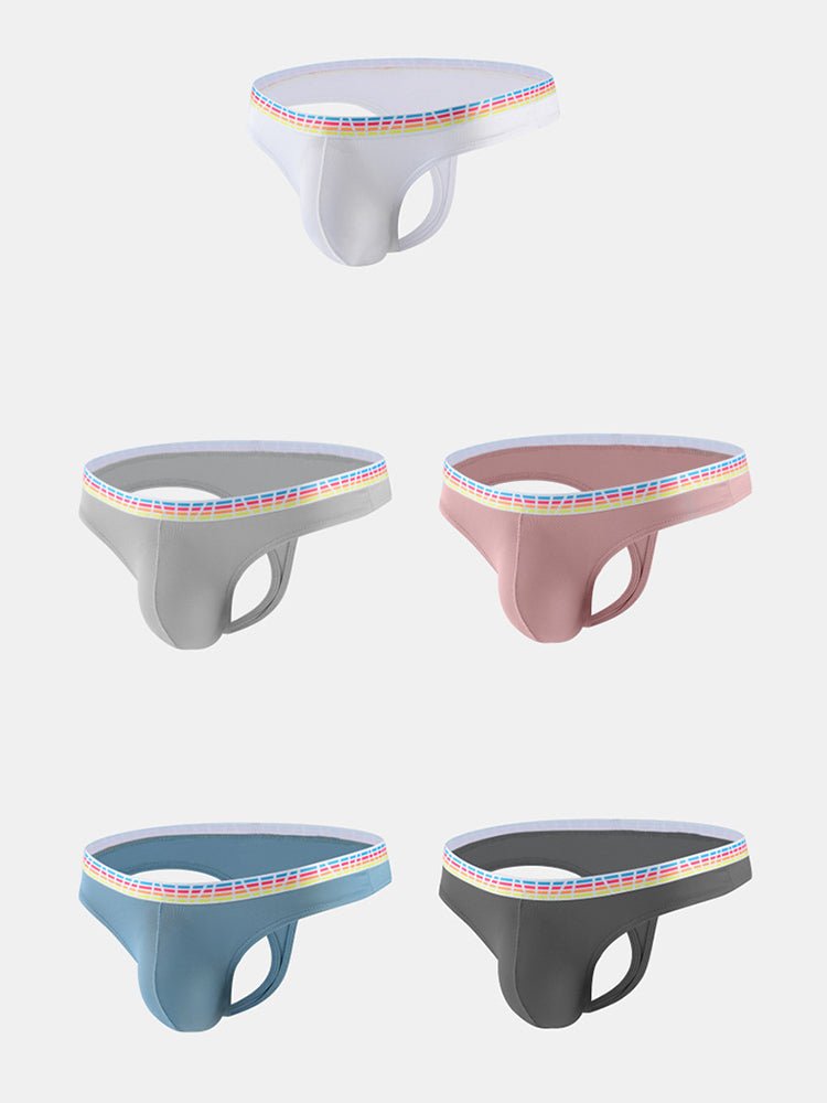 3 Pack Men's Ice Silk Middle - Rise Summer Thongs - The Pup Play Hub