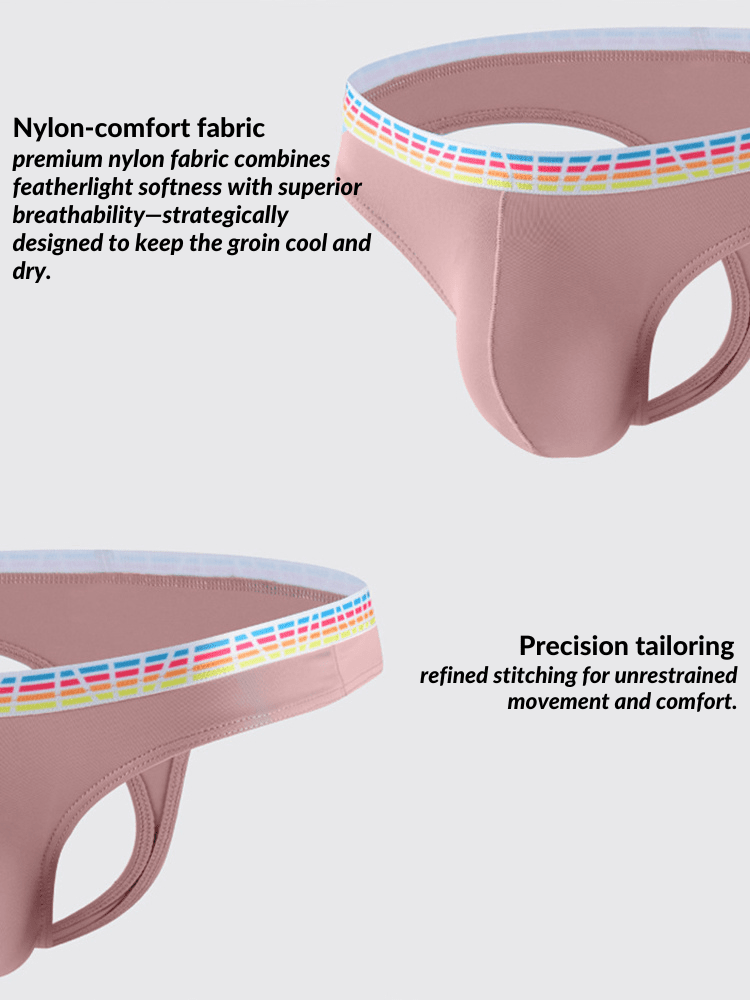 3 Pack Men's Ice Silk Middle - Rise Summer Thongs - The Pup Play Hub