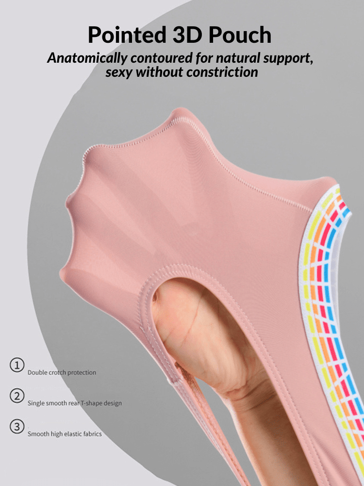 3 Pack Men's Ice Silk Middle - Rise Summer Thongs - The Pup Play Hub