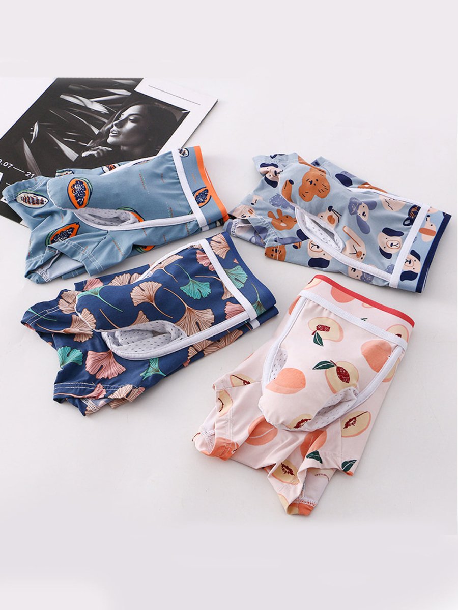 3 Pack Men's Ice Silk Trunks with Separated Pouch Design - The Pup Play Hub