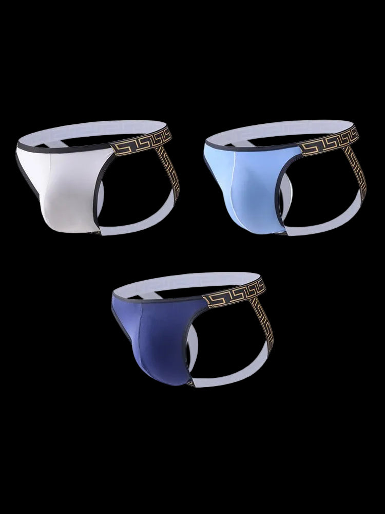 3 Pack Men's Large Pouch Low - Rise Sexy Jockstrap - The Pup Play Hub
