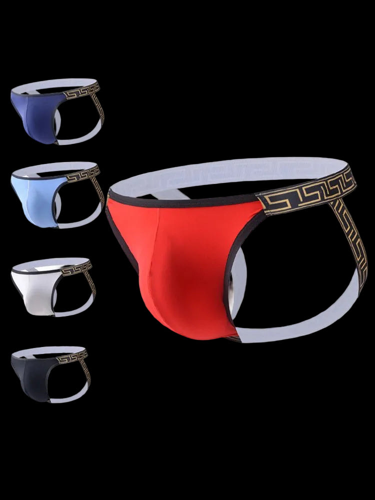 3 Pack Men's Large Pouch Low - Rise Sexy Jockstrap - The Pup Play Hub