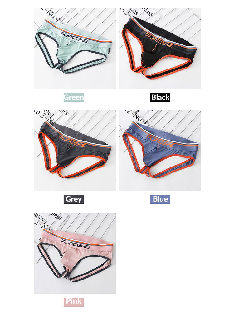 3 Pack Men's Low - Rise Ice Silk Jockstrap - The Pup Play Hub