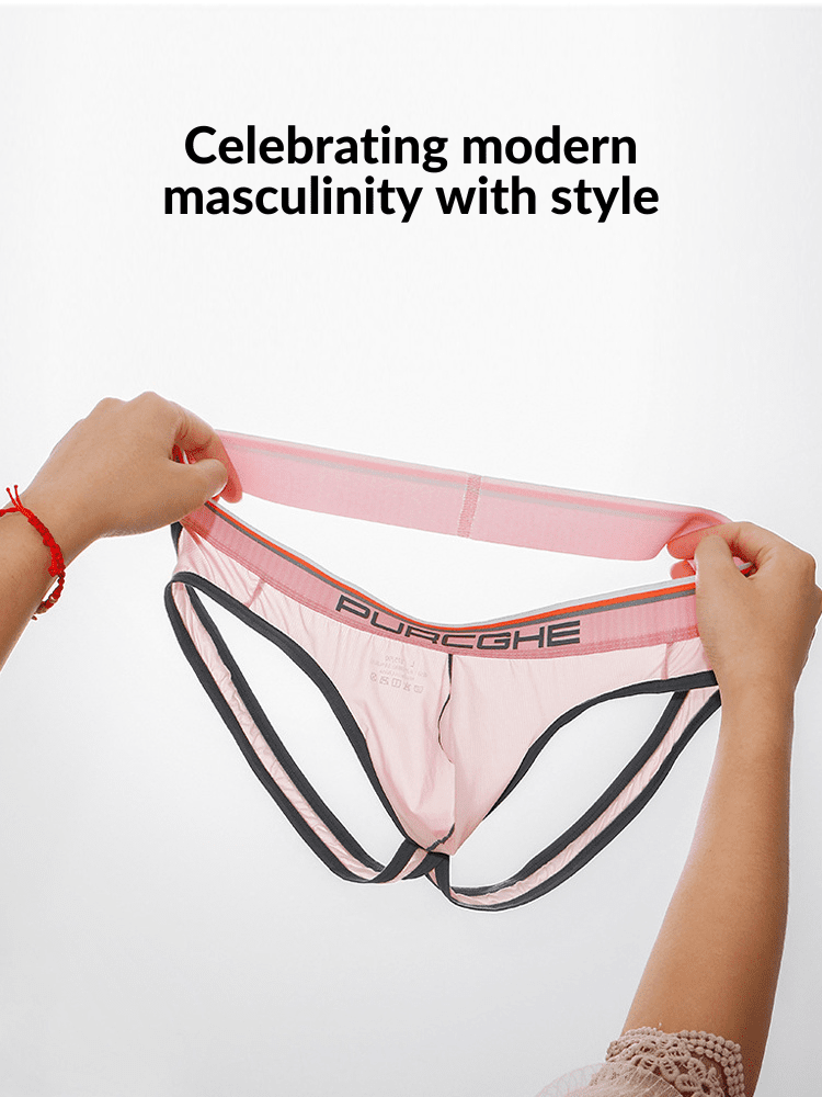 3 Pack Men's Low - Rise Ice Silk Jockstrap - The Pup Play Hub