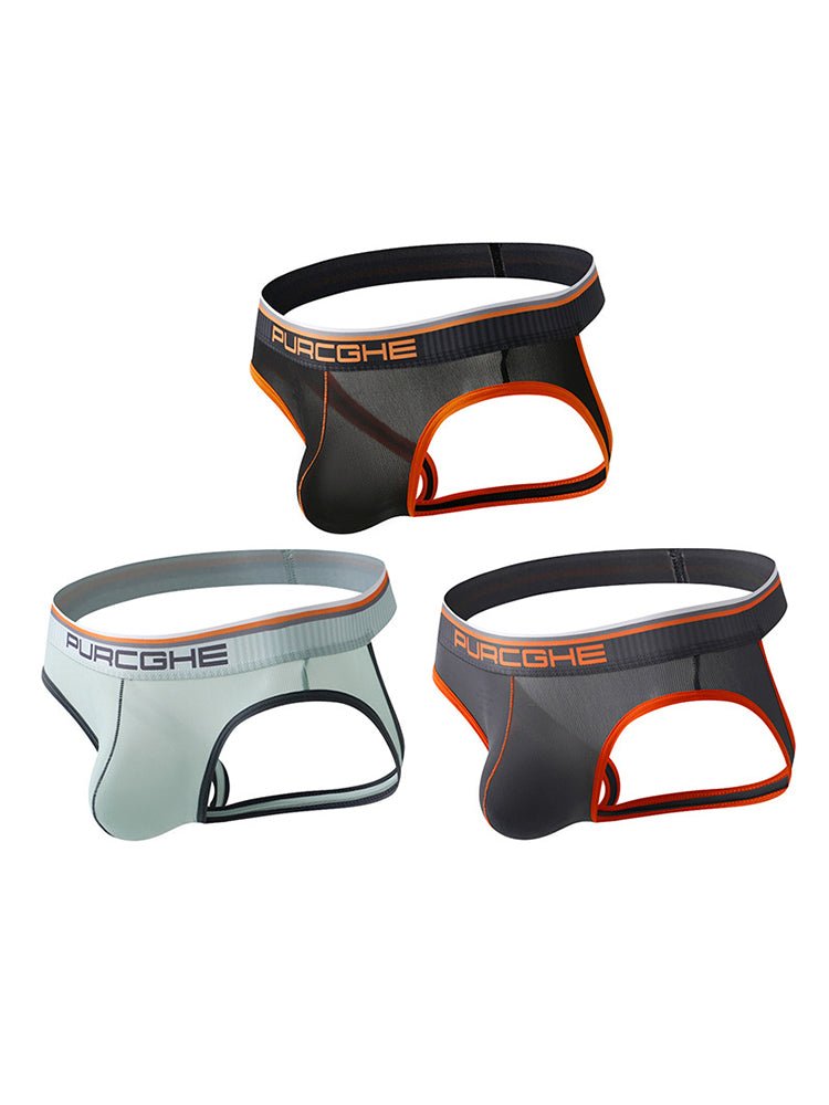 3 Pack Men's Low - Rise Ice Silk Jockstrap - The Pup Play Hub