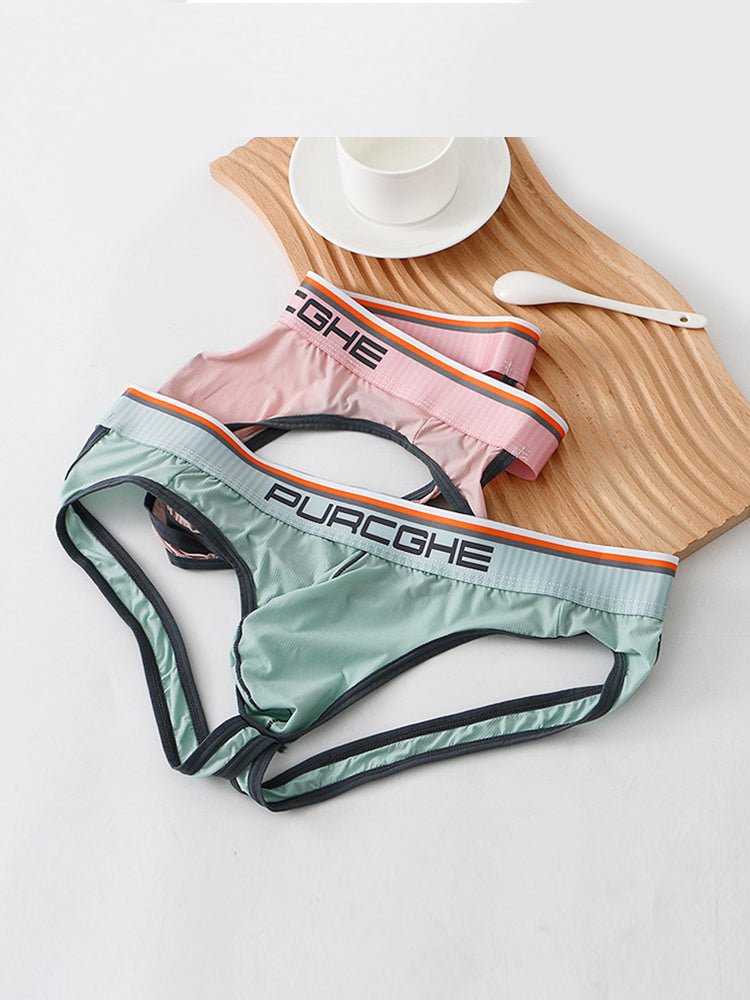 3 Pack Men's Low - Rise Ice Silk Jockstrap - The Pup Play Hub