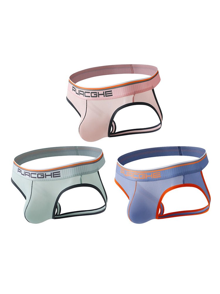 3 Pack Men's Low - Rise Ice Silk Jockstrap - The Pup Play Hub