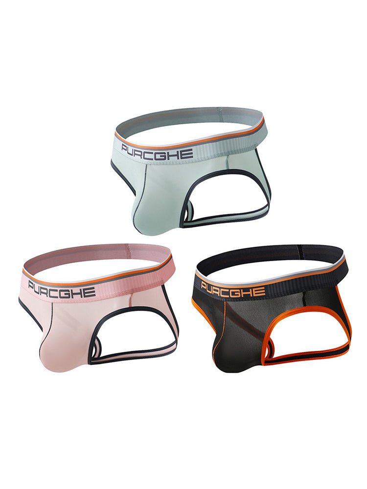 3 Pack Men's Low - Rise Ice Silk Jockstrap - The Pup Play Hub