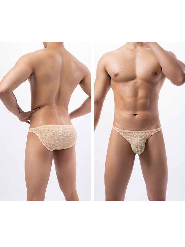 3 - pack Men's Low - rise Sexy Mesh Lace Briefs - The Pup Play Hub