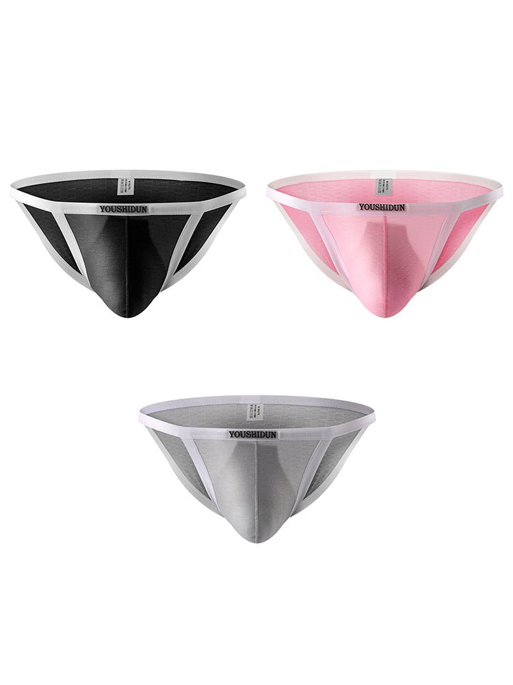 3 - pack Men's Low Waist Sexy Narrow Hem Breathable Briefs - The Pup Play Hub