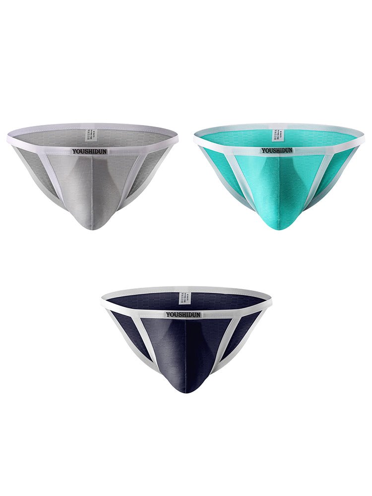 3 - pack Men's Low Waist Sexy Narrow Hem Breathable Briefs - The Pup Play Hub