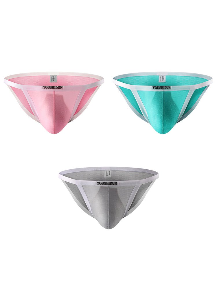 3 - pack Men's Low Waist Sexy Narrow Hem Breathable Briefs - The Pup Play Hub