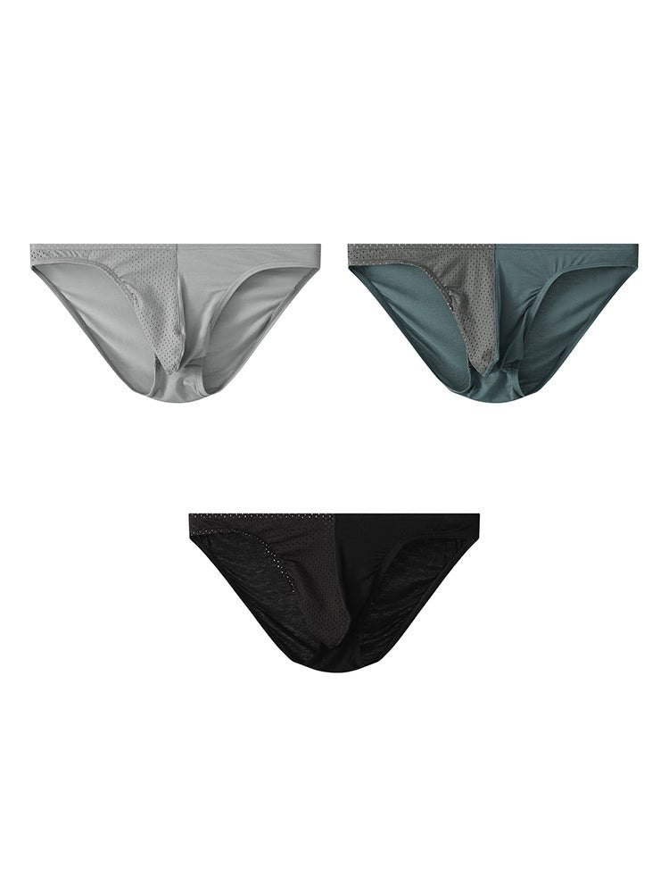 3 Pack Men's Mesh Sexy Low Waist Big Pouch Briefs - The Pup Play Hub