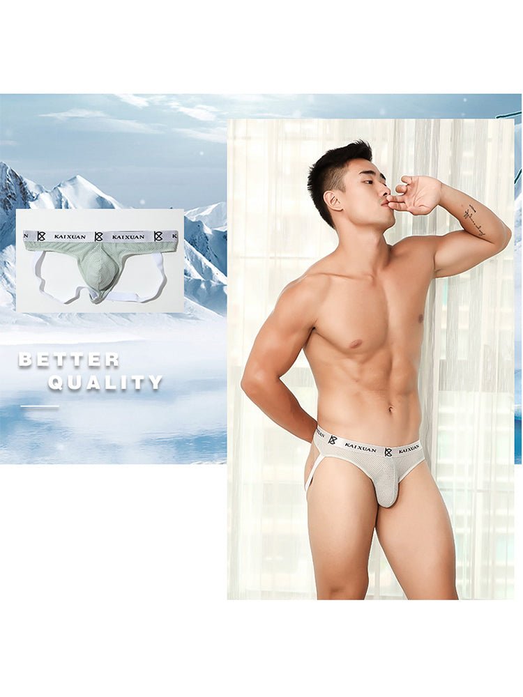 3 Pack Men's Mesh Thong with Stretch & Breathable 3D Support Pouch - The Pup Play Hub