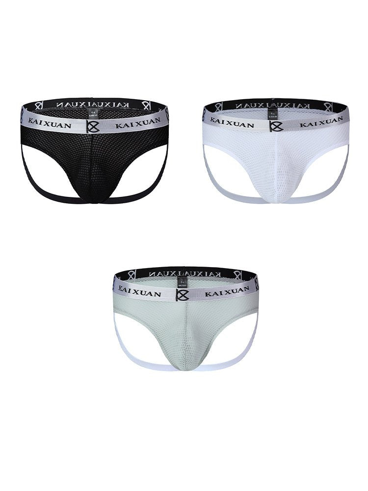 3 Pack Men's Mesh Thong with Stretch & Breathable 3D Support Pouch - The Pup Play Hub
