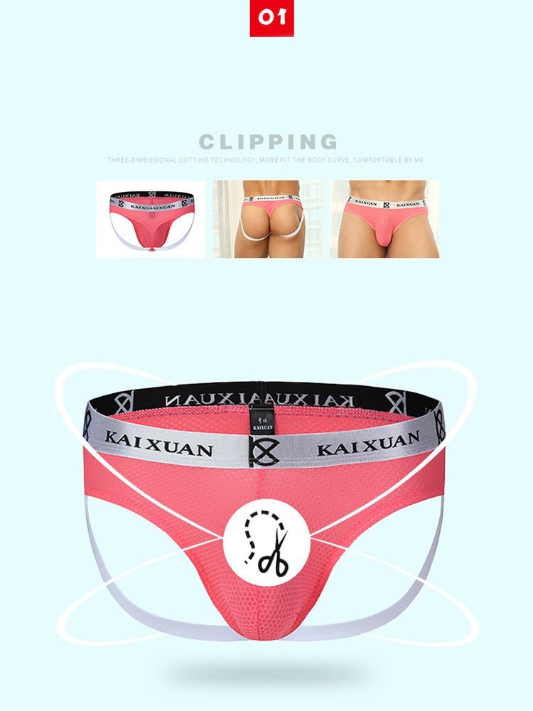 3 Pack Men's Mesh Thong with Stretch & Breathable 3D Support Pouch - The Pup Play Hub