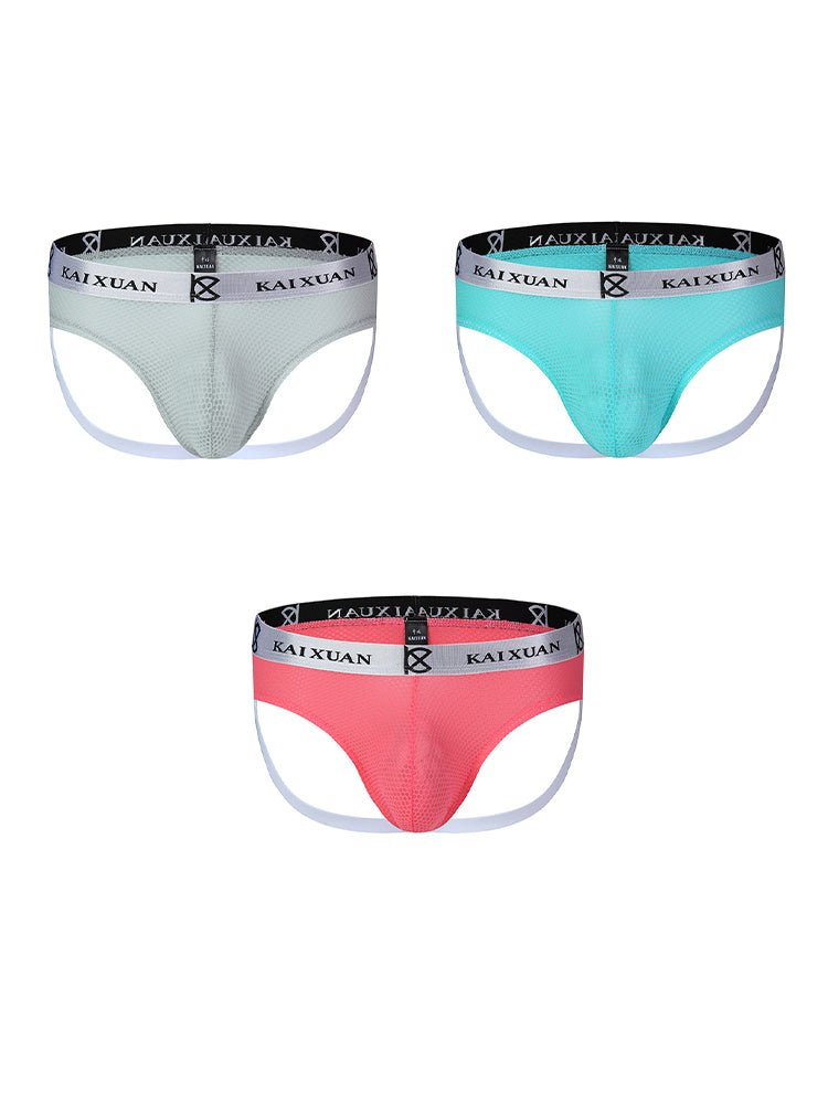 3 Pack Men's Mesh Thong with Stretch & Breathable 3D Support Pouch - The Pup Play Hub