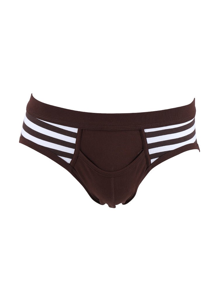 3 Pack Men's Mid - Rise Cotton Striped Briefs - The Pup Play Hub