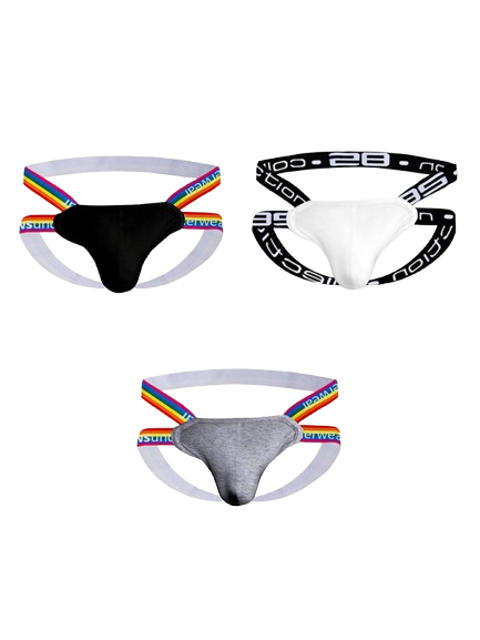 3-pack Rainbow Cotton Thong
