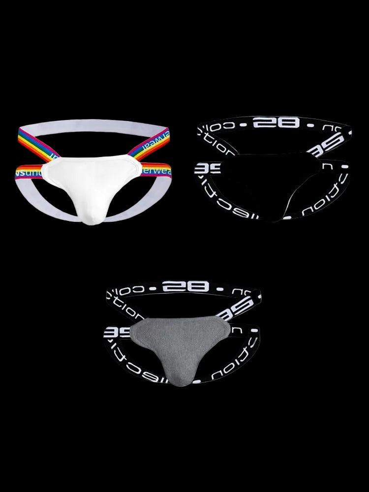 3 - pack Men's Rainbow Cotton Thong - The Pup Play Hub