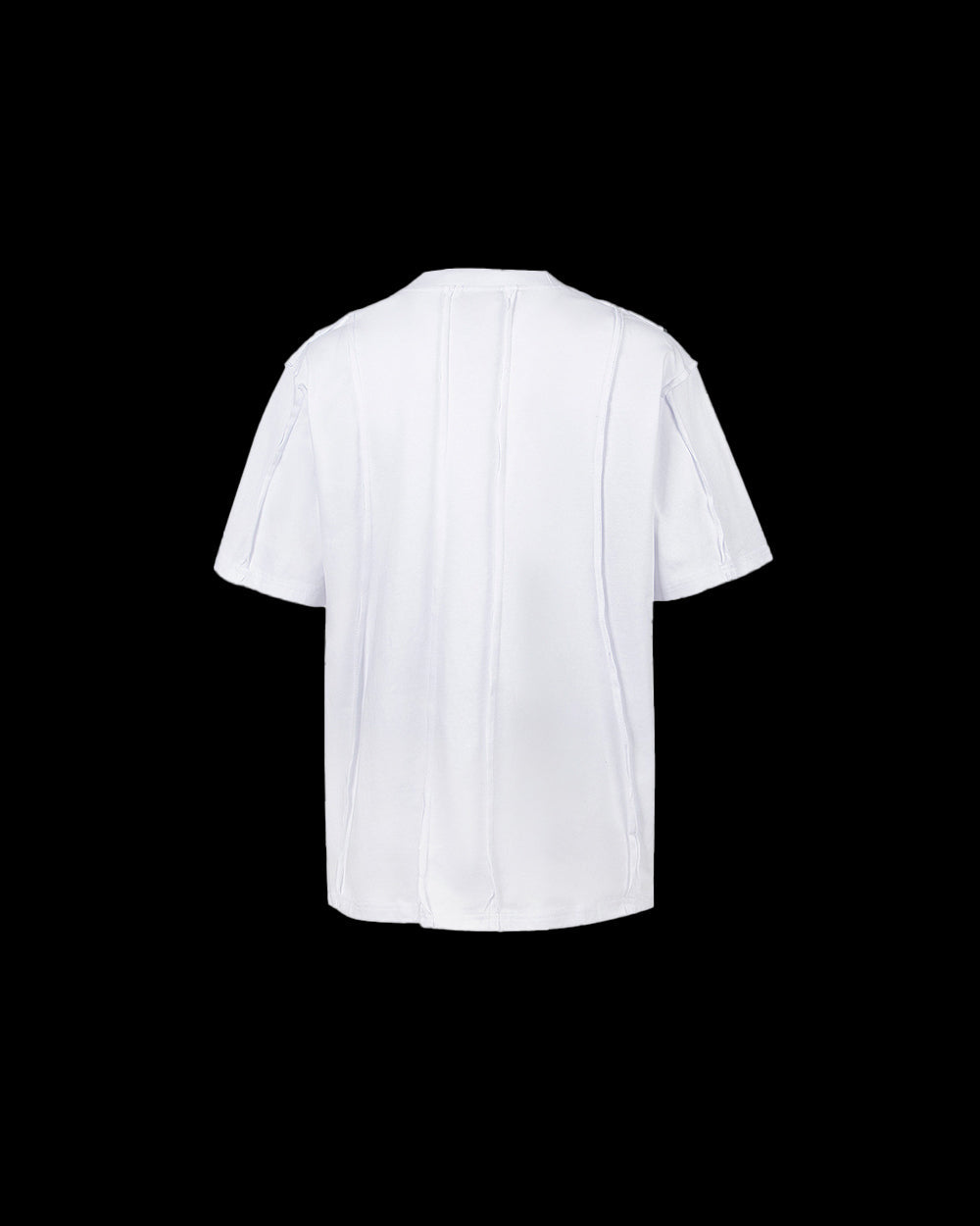 Vertical Raw Seam Washed Crew Neck T-shirt