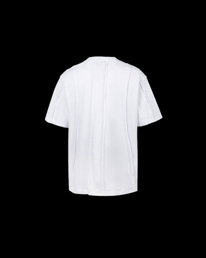 Vertical Raw Seam Washed Crew Neck T-shirt