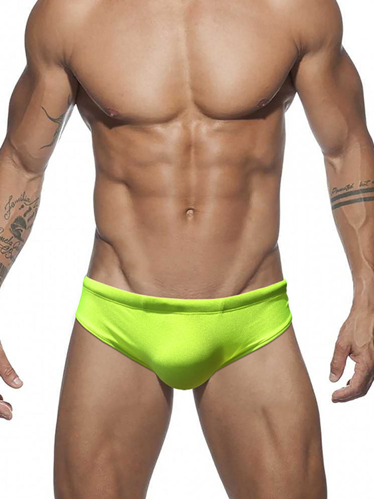 Men's Solid Color Shiny Sexy Triangle Swim Briefs