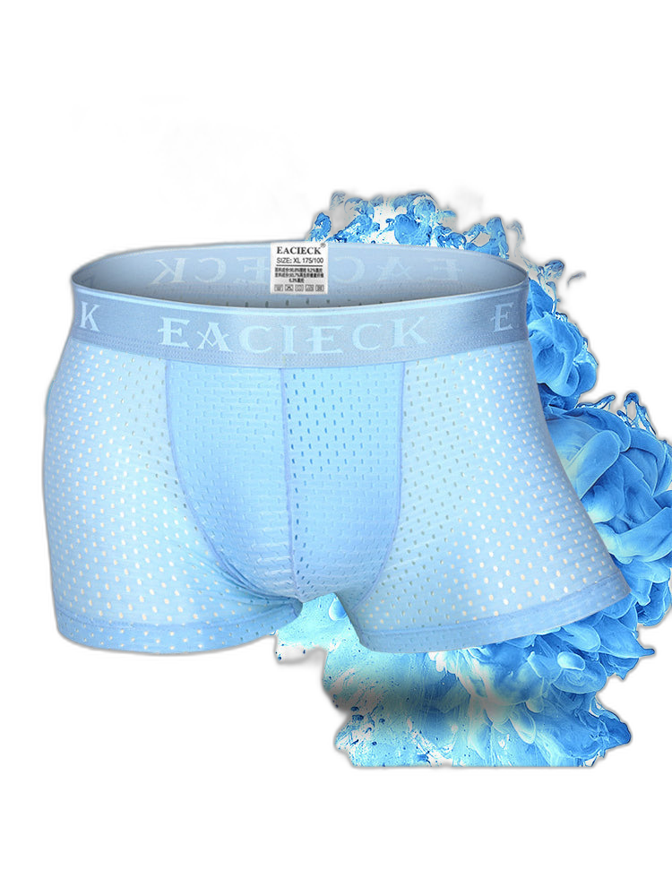 3Pcs Men's Mesh Thin Ice Silk Underwear