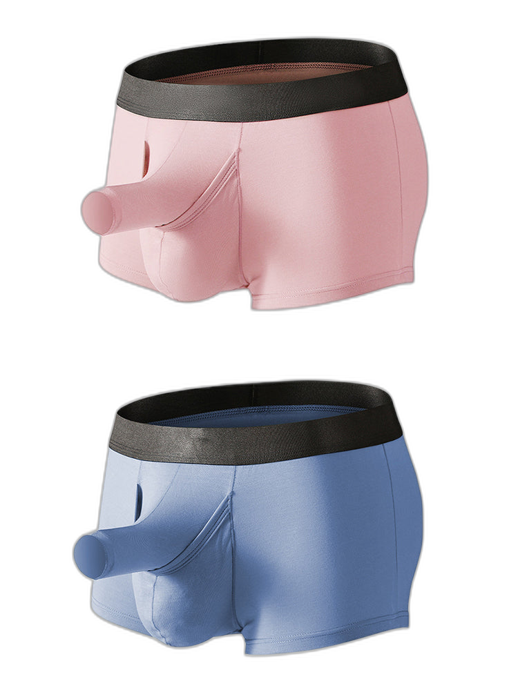 Men’s Dual Ball Pouch Trunks With Fly Front