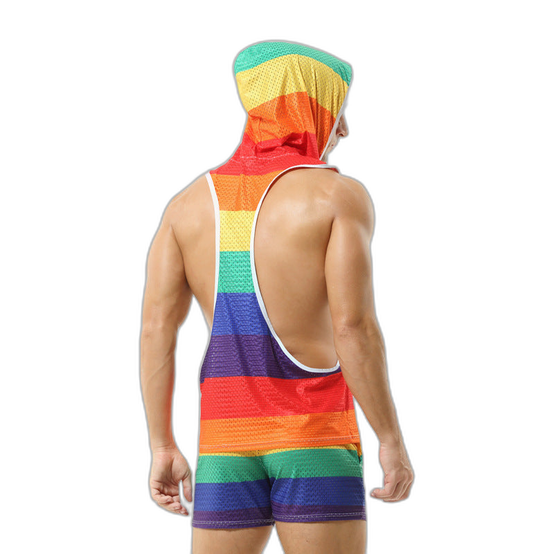 Rainbow Hooded Singlet