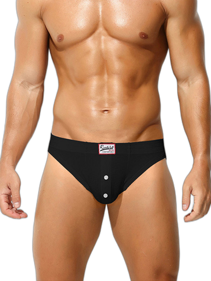 2 Pack Men's Premium Comfortable Fabric Low-Rise U-Shaped Button Fly Briefs
