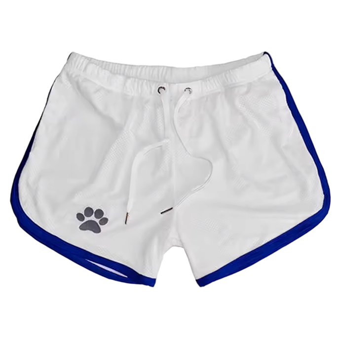 Paw print Mesh Shorts White/Blue