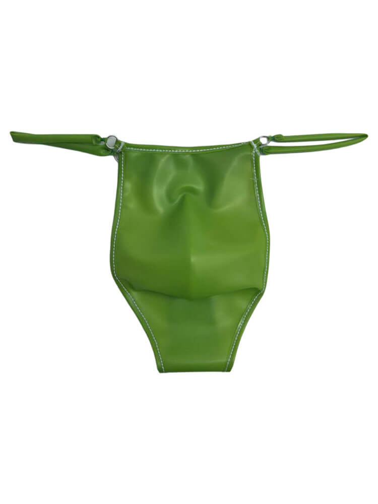 Men's Sexy Thin Straps Low-Rise Latex Thong