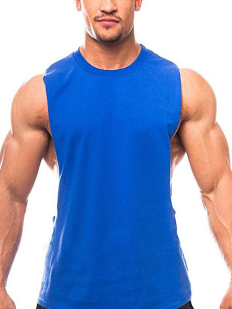 Men's Solid Color Sports Fitness Vest