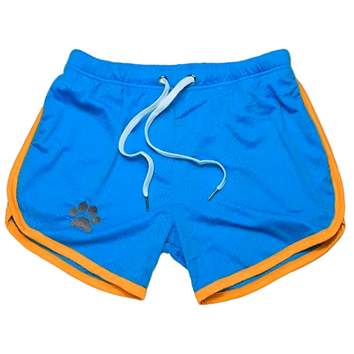Paw print Mesh Shorts Blue/Orange