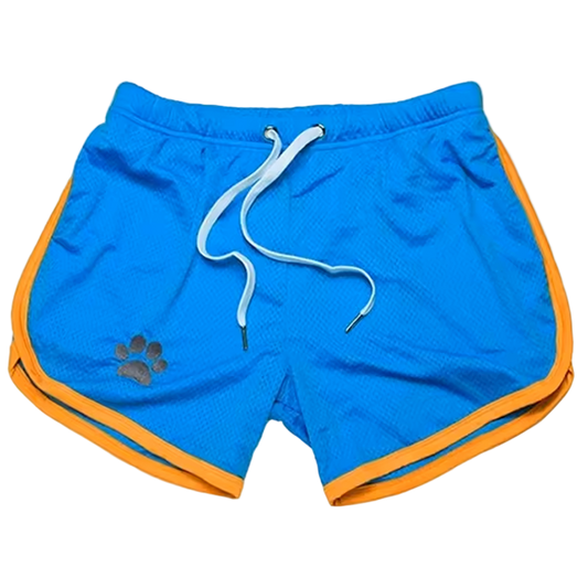 Paw print Mesh Shorts Blue/Orange