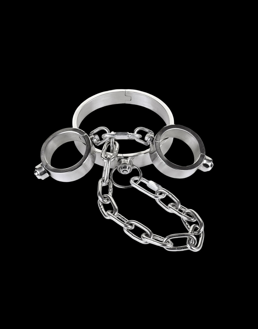 Stainless Steel Neck and Wrist Restraints (Push-Button Lock)