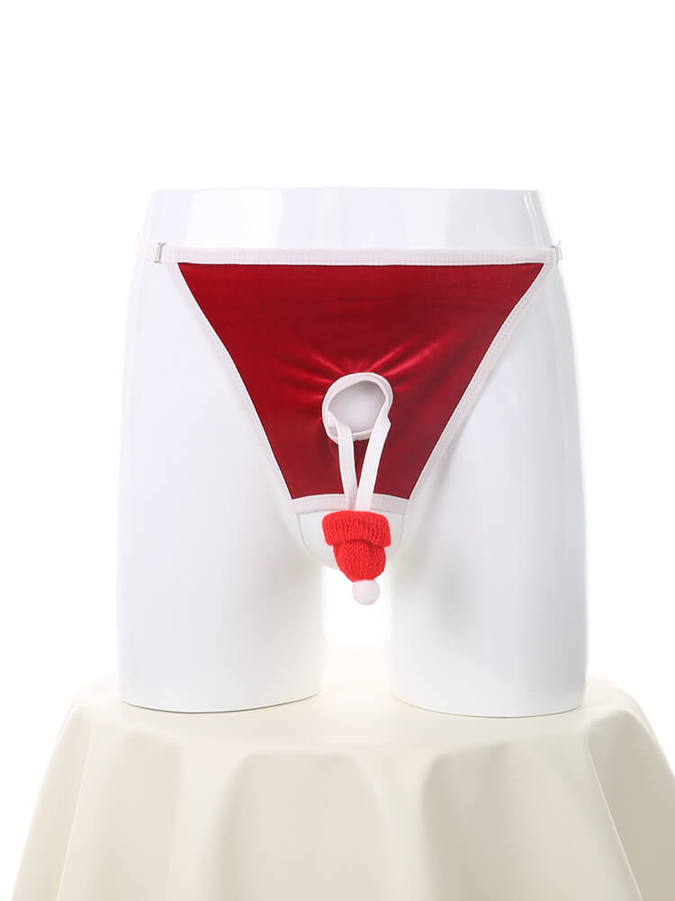 Men's Christmas Sexy Front Hollow Jockstrap