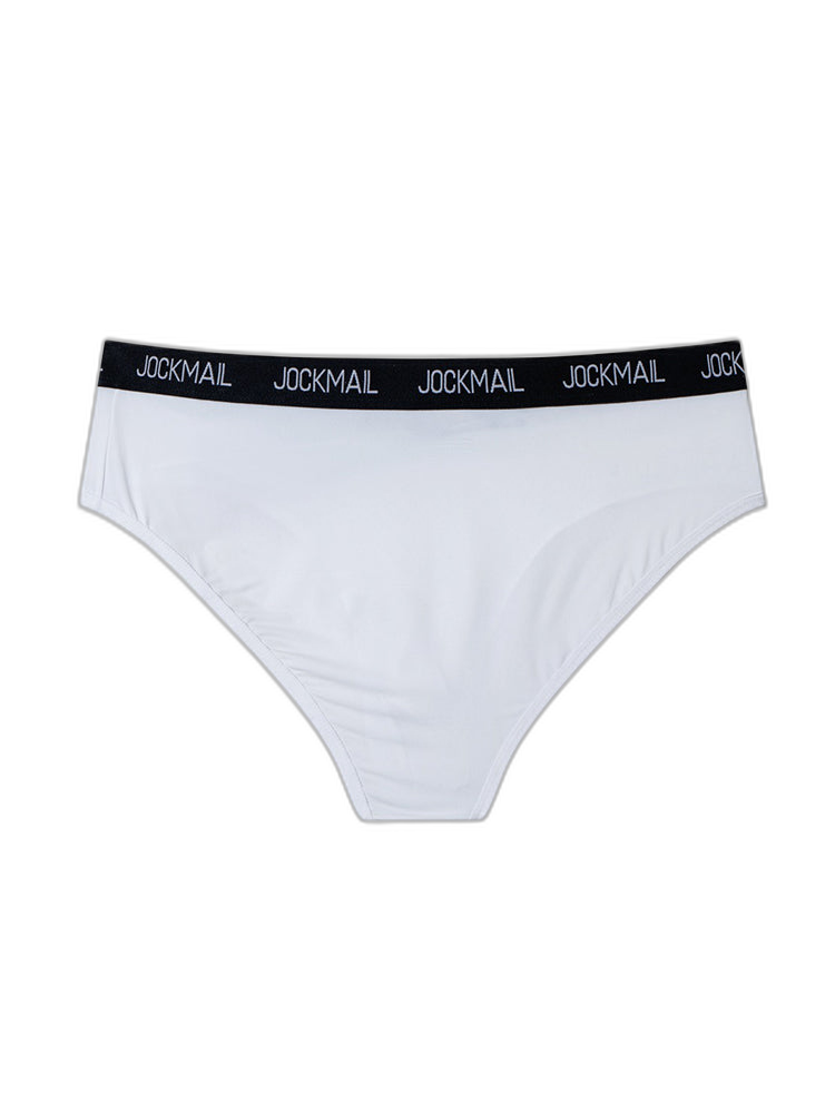 2 Pack Men's Sporty Letter Print Supportive Low-Rise Ice Silk Skin-Friendly Bikini