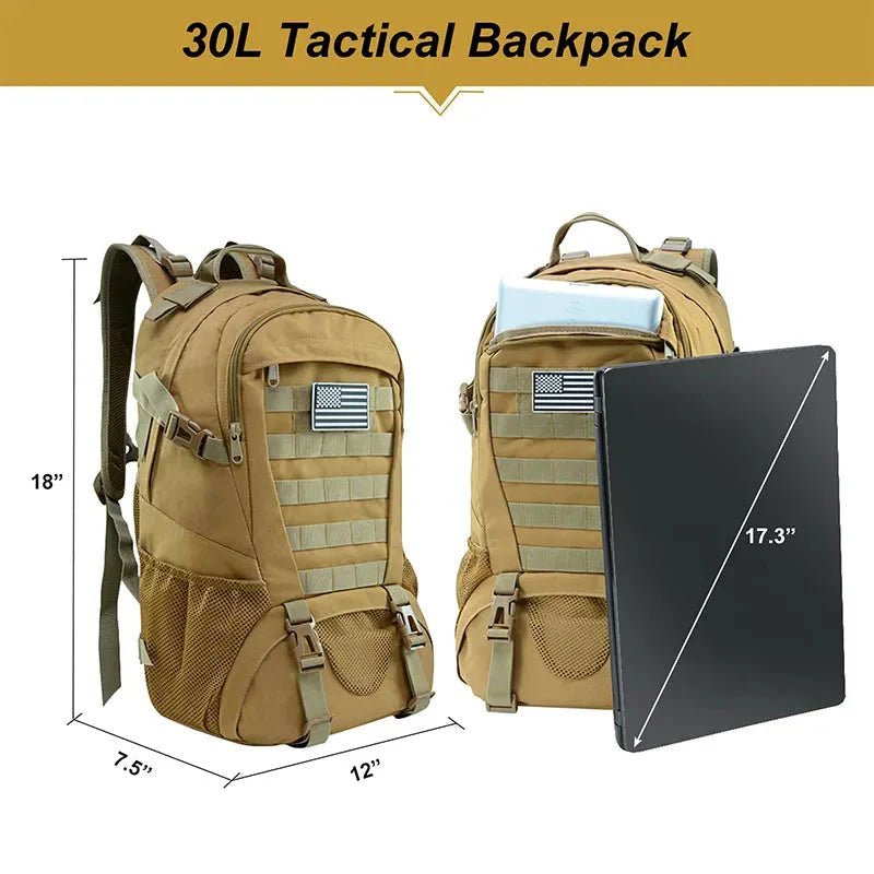30L Military Style Backpack (Various Colours) - The Pup Play Hub