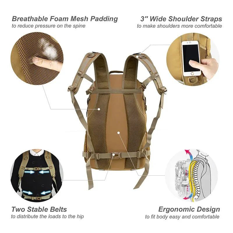 30L Military Style Backpack (Various Colours) - The Pup Play Hub