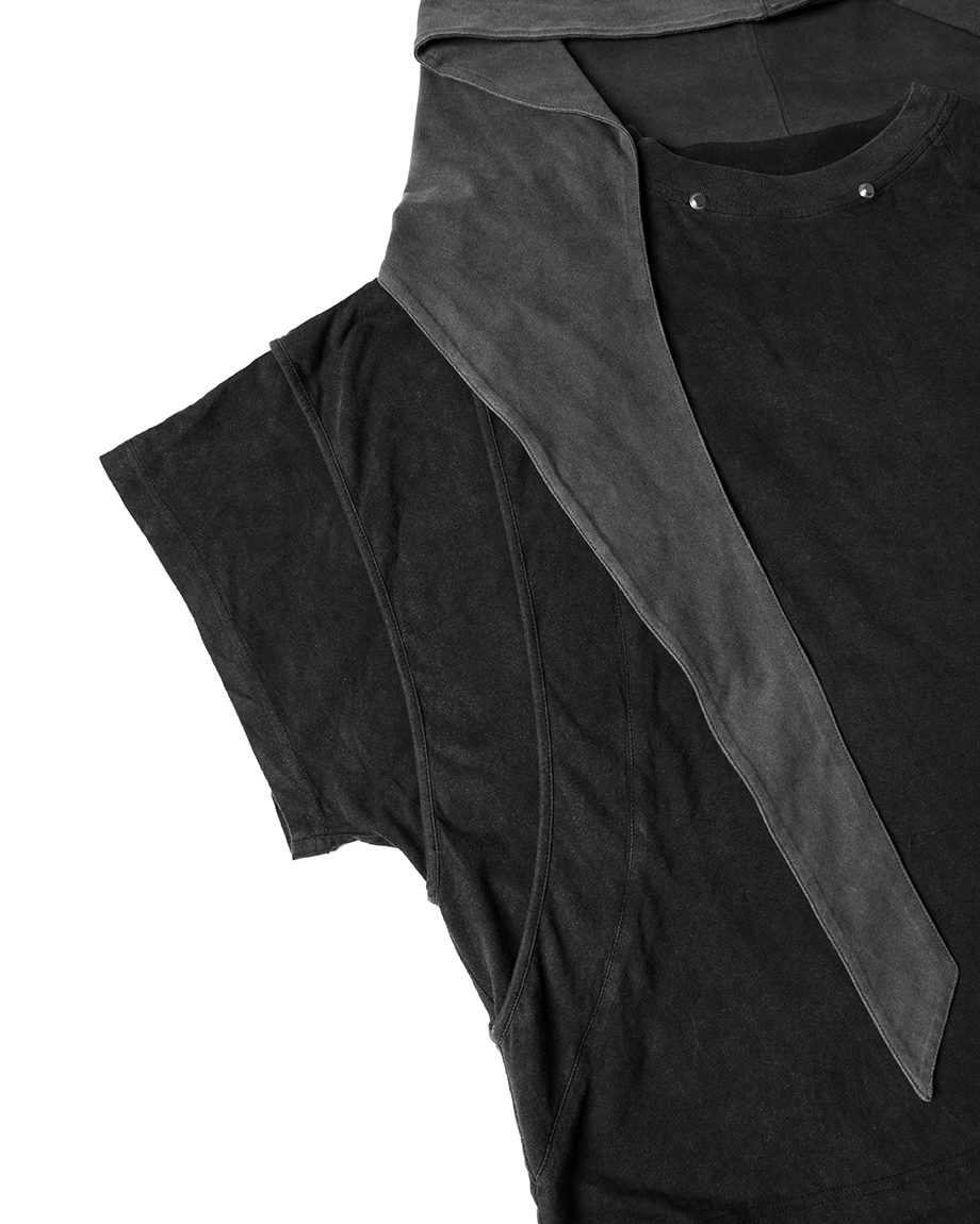 Segmented Wide Cropped Hoodie
