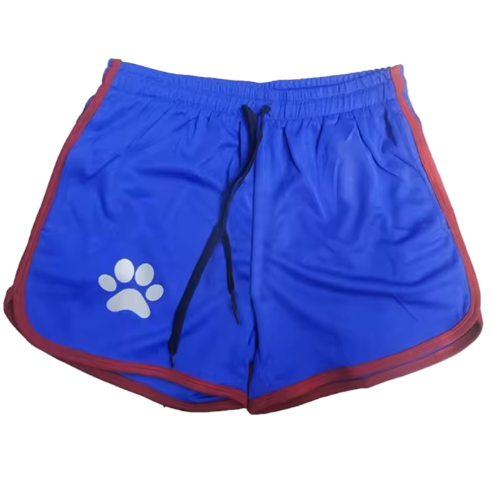 Paw print Mesh Shorts Blue/Red