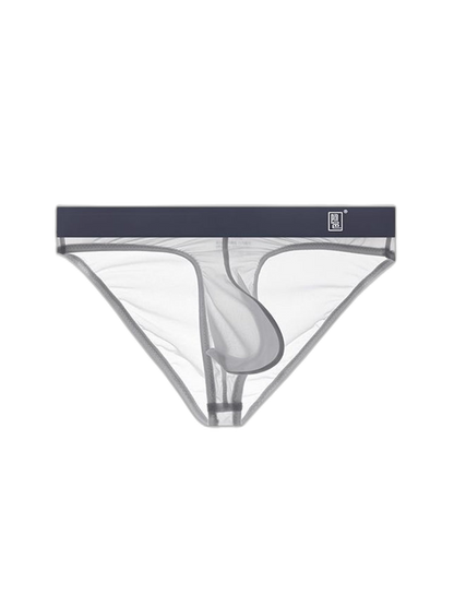 Men's Ultra Thin Ice Silk See-through Briefs