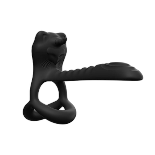 Bull Cock Ring - Vibrating Cock Ring - Double Penetration Cock and Ball Ring